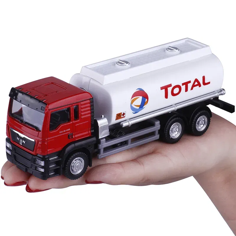 Color: Red - MAN Scania Shell Total bp Castrol Oil Tank Truck Simulation Diecasts & Toy Vehicles RMZ city 1:64 Alloy Car Model Gifts For Boys
