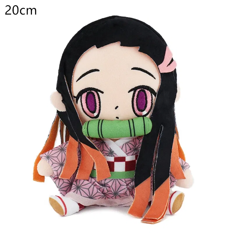 Color: WHEAT, Height: 0-10cm - 20CM New Product Japanese Anime Ghost Slayer: Blade Plush Doll Tanjiro Nezuko Game Peripheral Children's Doll Kawaii Pillow