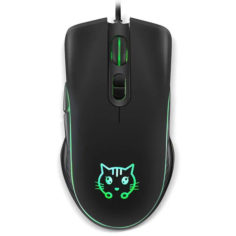 Color: WHITE - USB Wired Gaming Mouse Pink Computer Professional E-sports Mause 2400 DPI Colorful Backlit Silent Mice for Lol Data Laptop Pc