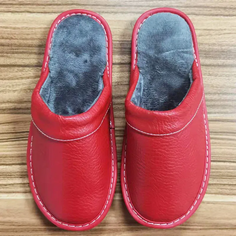 Color: MULTI, Shoe Size: 7 - Mens Bedroom Leather Slippers Unisex Black Home Shoes Big Size 47 48 Man's Slippers Indoor Comfy Males Slides Family Flats Shoes