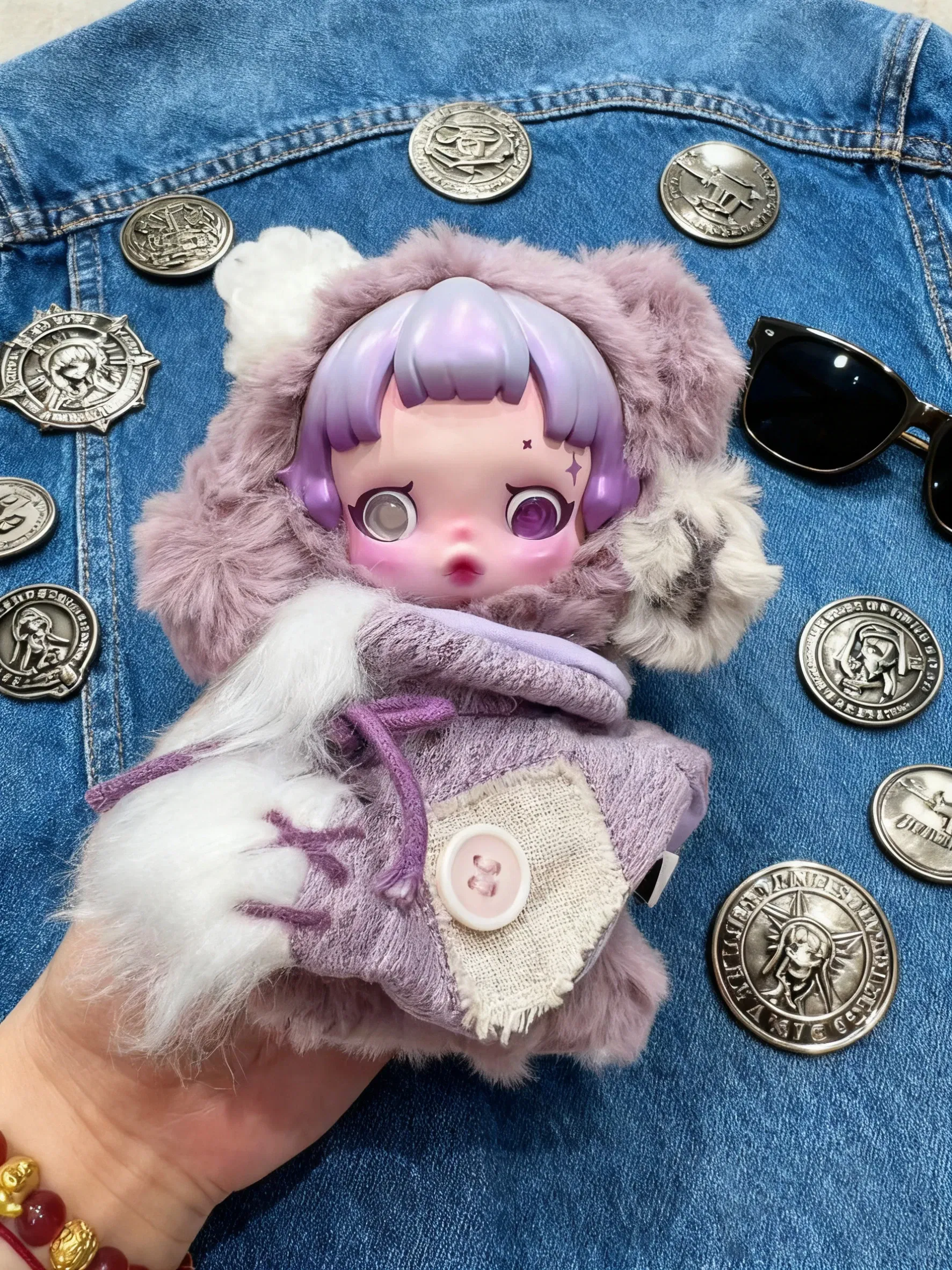 Color: Gold - POP MART SKULLPANDA YOU FOUND ME Plush Keychain Blind Box Cute Collectible Doll Pendant for Bags Surprise Gift for Fans?‹