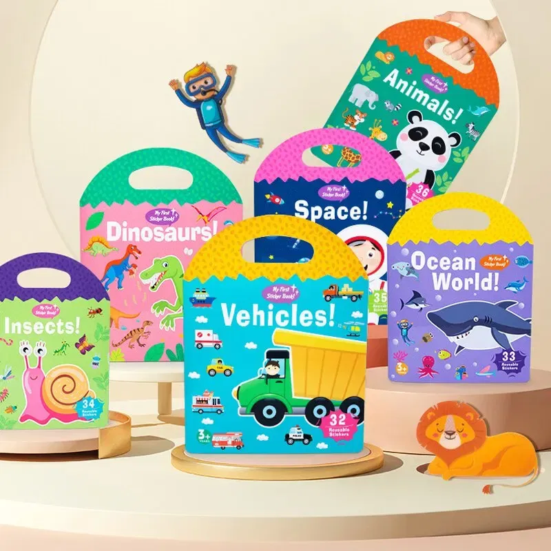 Color: Dark Grey - Early Childhood Education Scene Sticker Book Focus Cultivation Quiet Sticker Book Enlightenment Puzzle Cognitive Sticker Book