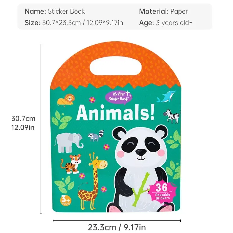 Color: Dark Grey - Early Childhood Education Scene Sticker Book Focus Cultivation Quiet Sticker Book Enlightenment Puzzle Cognitive Sticker Book