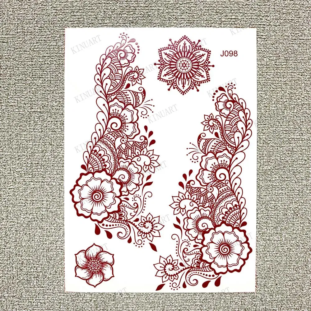Color: Yellow, Ships From: CHINA - Waterproof Temporary Tattoos for Women Henna Tattoo Stickers Mehndi Design Fake Tattoo for Hand Leg Sleeve Body Art Hena Tatoo