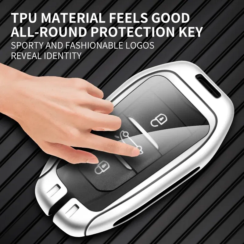 Color Name: black - Car Metal Key Case Cover Shell Fob For Peugeot 308 408 508 2008 3008 4008 5008 For Citroen C4 C6 C3-XR key chain Accessories
