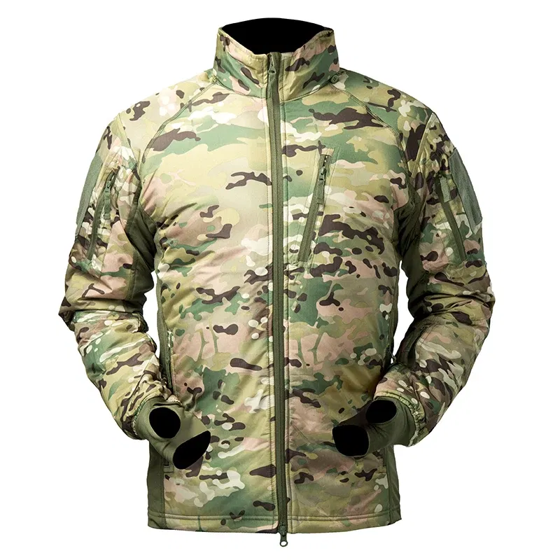 Color: Gold, Size: M - Mege Men's Tactical Jacket Coat Fleece Parka Outdoor Outwear Lightweight Gear