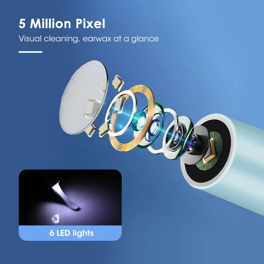 Color: Brown - Visual Ear Cleaner With Camera 6 LED Lights 4.0mm Lens Ear Wax Removal Tool ?‹500W Pixel Camera Take Video 500W HD Earpick Gifts