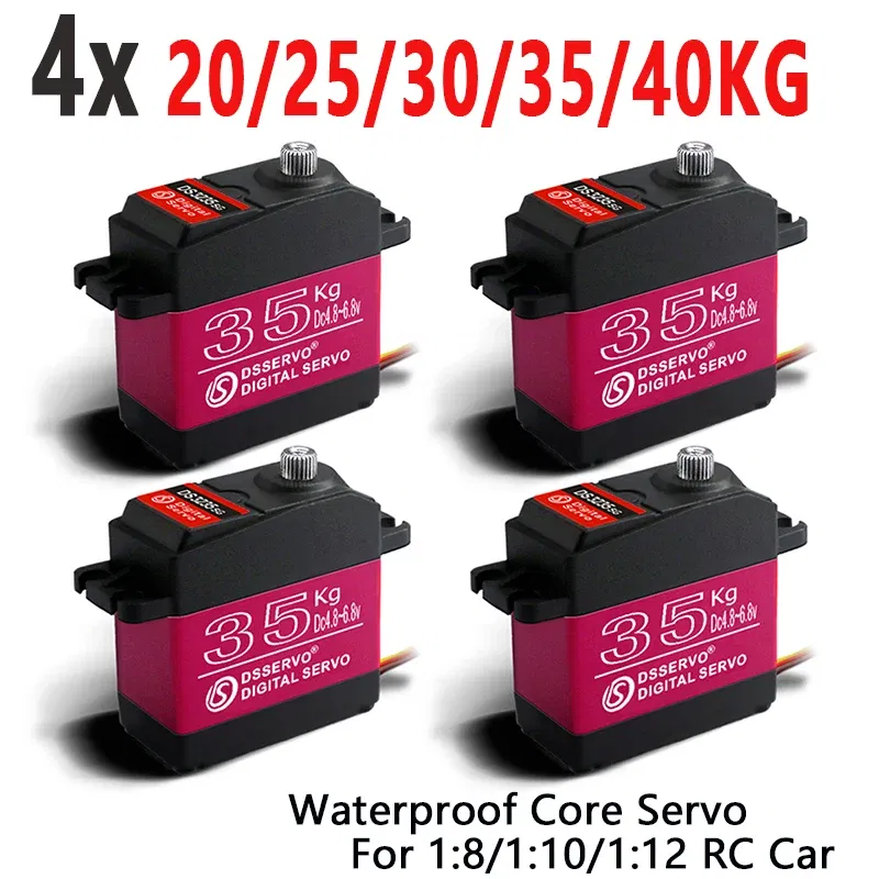 Color: Brown - 4X Waterproof Servo 20Kg 25Kg 30Kg 35Kg 40Kg High Speed servo Pro Metal Gear Digital Servo Baja Servo For 1/8 1/10 Scale RC Cars