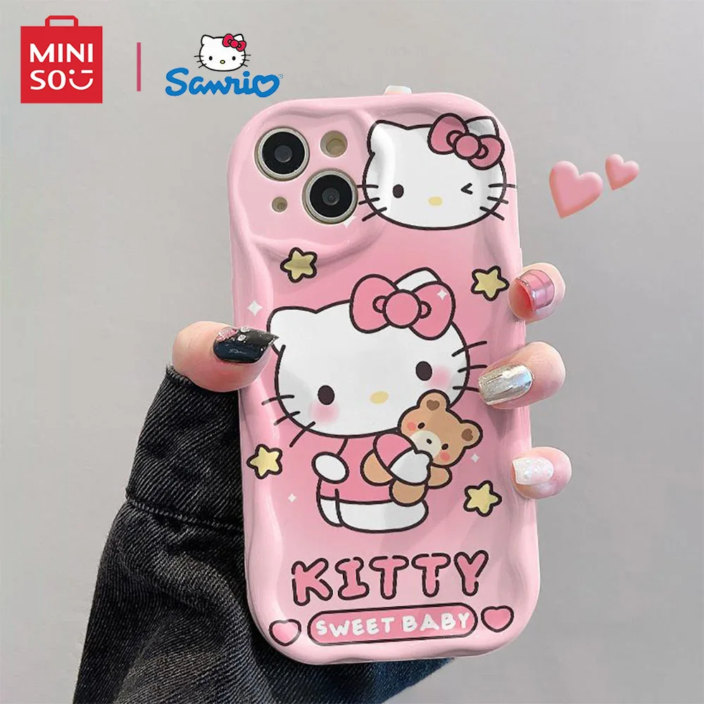 Color: SKY BLUE, Material: leather - Miniso Sanrio Collaboration Hello Kitty Phone Case For Samsung Galaxy S10 S20 S21 S22 S23 S24 FE Plus Ultra Note 20 Phone Case
