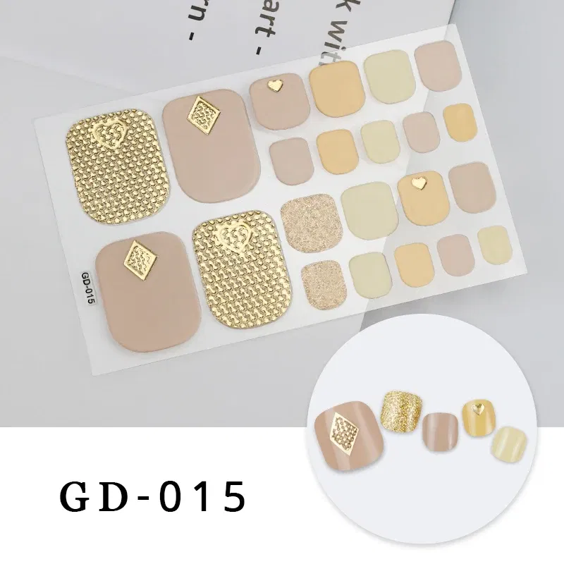 Color: Medium Auburn - Colorful Nail Stickers Foot Shiny Glitter Nails Charms Full Cover Self-Adhesive Nail Polish Stickers for Nails Art