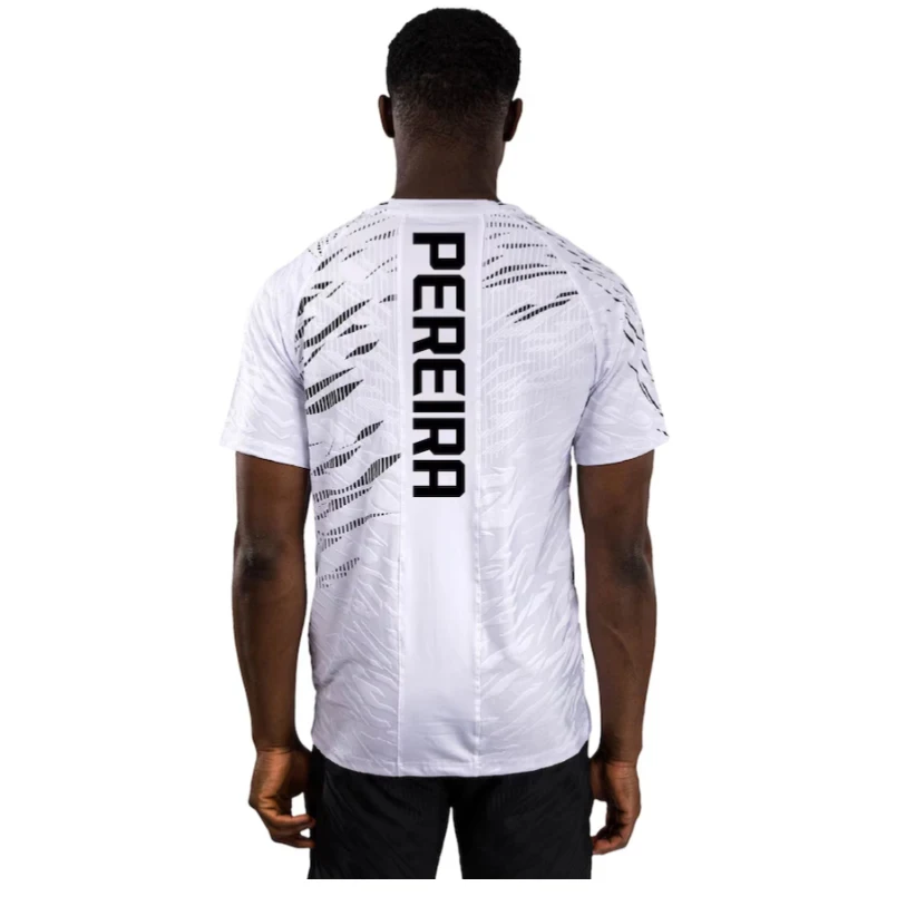Color: black, Size: M - 2025 New quick-drying tops for Summer Men's UFC Fusion by Venum Black/Gold Alex Pereira Authentic Fight Night Champion Walkout