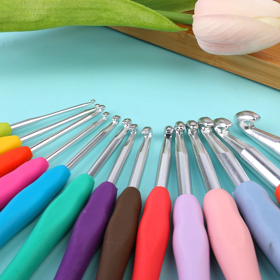 Color: light green - KRABALL Crochet Knitting Hooks Set Needle DIY Handmade Sewing Knit Tool Accessories Set for Sweater DIY Craft Scarf Weaving