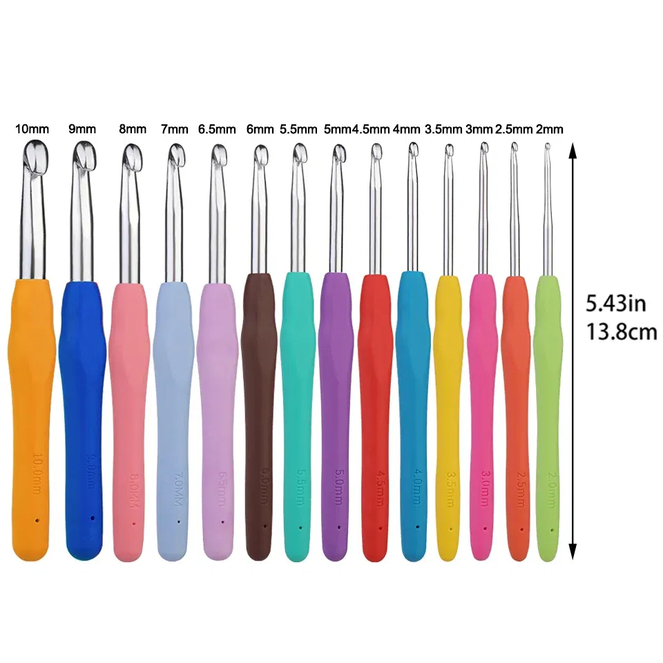 Color: light green - KRABALL Crochet Knitting Hooks Set Needle DIY Handmade Sewing Knit Tool Accessories Set for Sweater DIY Craft Scarf Weaving