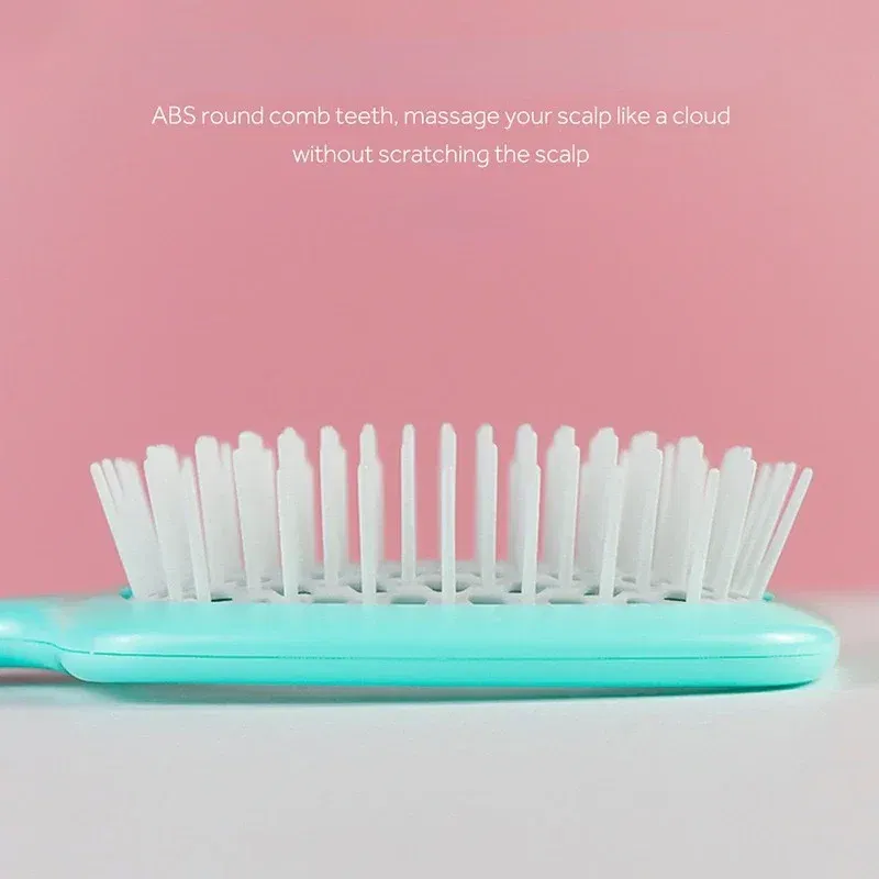 Color: Green - Scalp Massage Combs for Women Salon Hair Brush Air Cushion Combs Hair Comb Ponytail Combs Hollowing Out Fashion Hair Accessories