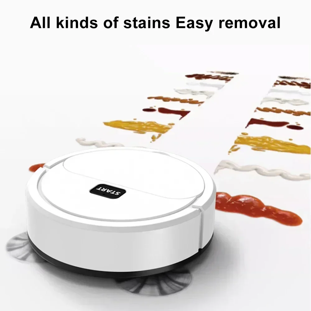 Color: WHITE - Sweeping robot automatic three-in-one wipe mop intelligent silent household lazy sweeper vacuum cleaner