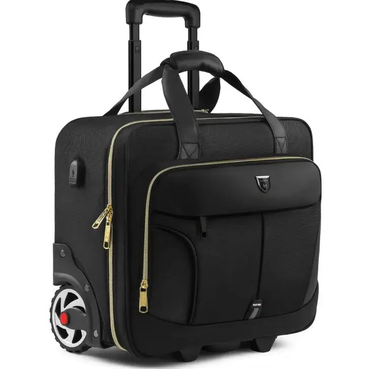 Color: Beige - Men Travel Luggage Bag Men Business Trolley Bag Wheeled bag Oxford Suitcase Travel Rolling Bags On Wheels Carry On Luggage Bag