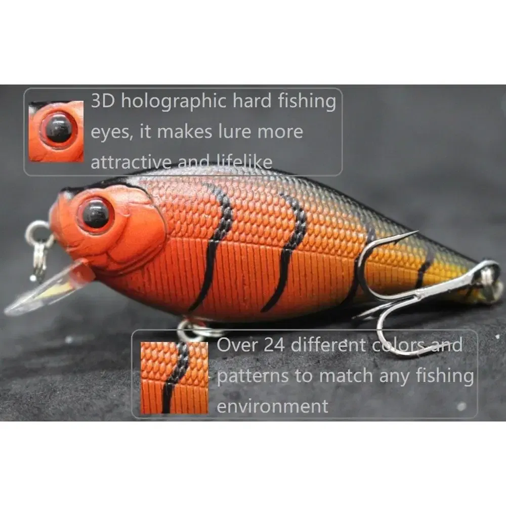 Color: Light Red - wLure Crankbait Fishing Lure 6.5cm 7.4g Flat Body Wide Wobbler Musky Bait Floating Tank Tested Hard Bait Variant Colors C547