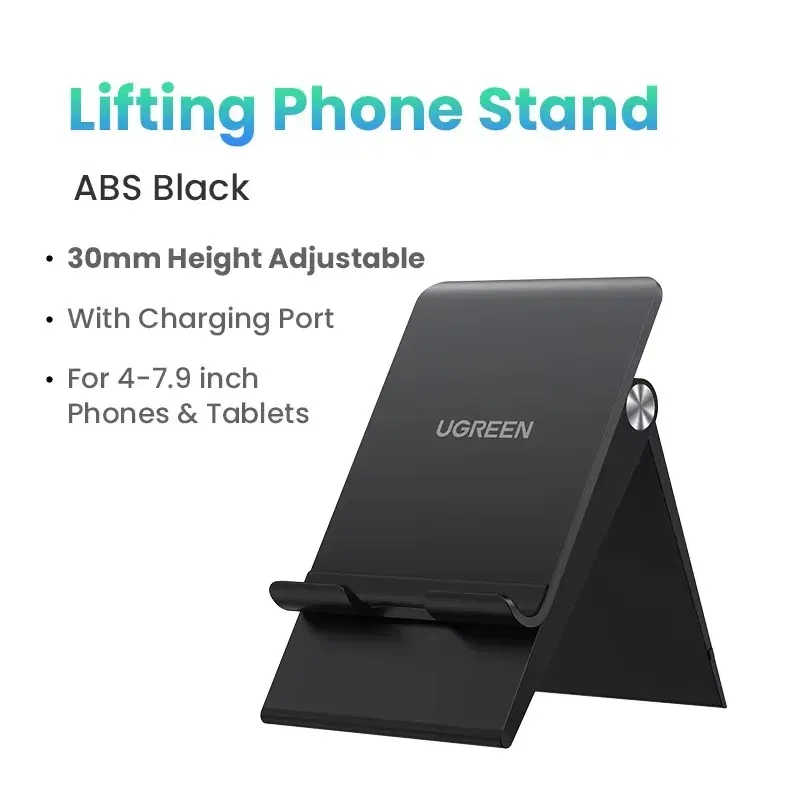 Color: black - UGREEN Phone Stand Holder Desk Cell Phone Dock Stand for iPhone 16 15 14 Pro Max Adjustable Foldable Mobile Phone Holder Stand