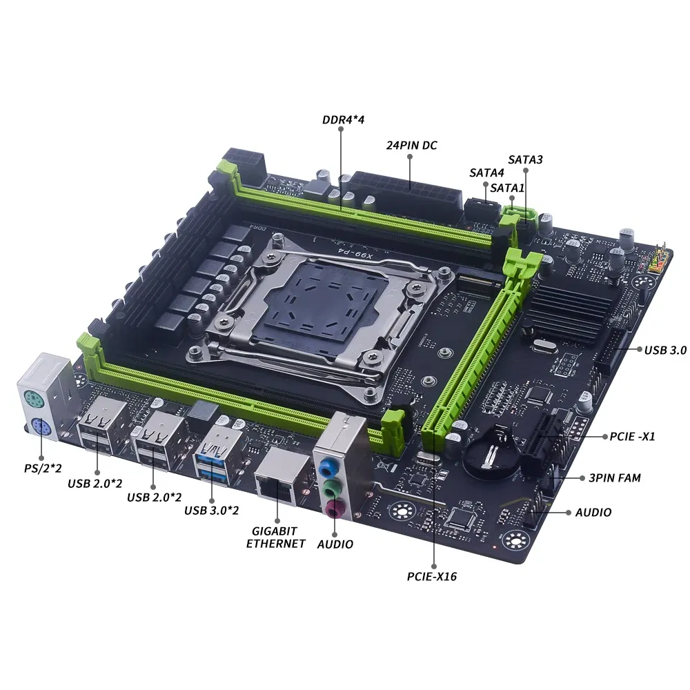 Bundle: Motherboards - MUCAI X99 P4 Motherboard LGA 2011-3 Kit Set With DDR4 16GB(2*8GB) 2666MHz RAM Memory And Intel Xeon E5 2680 V3 CPU Processor