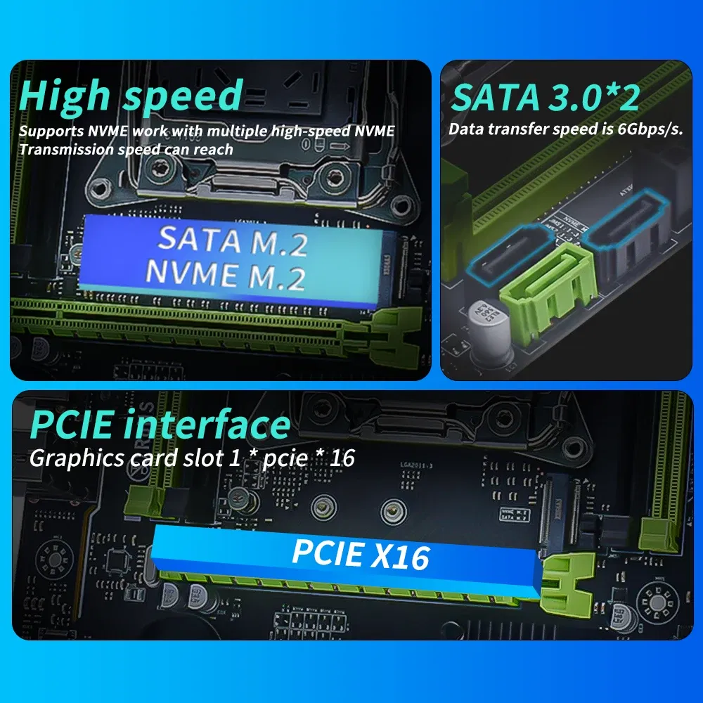 Bundle: Motherboards - MUCAI X99 P4 Motherboard LGA 2011-3 Kit Set With DDR4 16GB(2*8GB) 2666MHz RAM Memory And Intel Xeon E5 2680 V3 CPU Processor