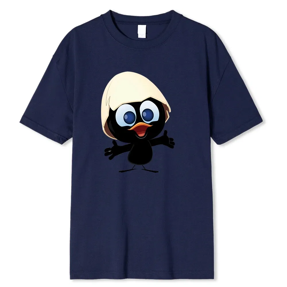 Color: PURPLE, Size: XXL - Sunlight T Shirt Big Size Men Calimero Cartoon pattern Men T Shirt Painted Funny Tshirt Men T Shirt
