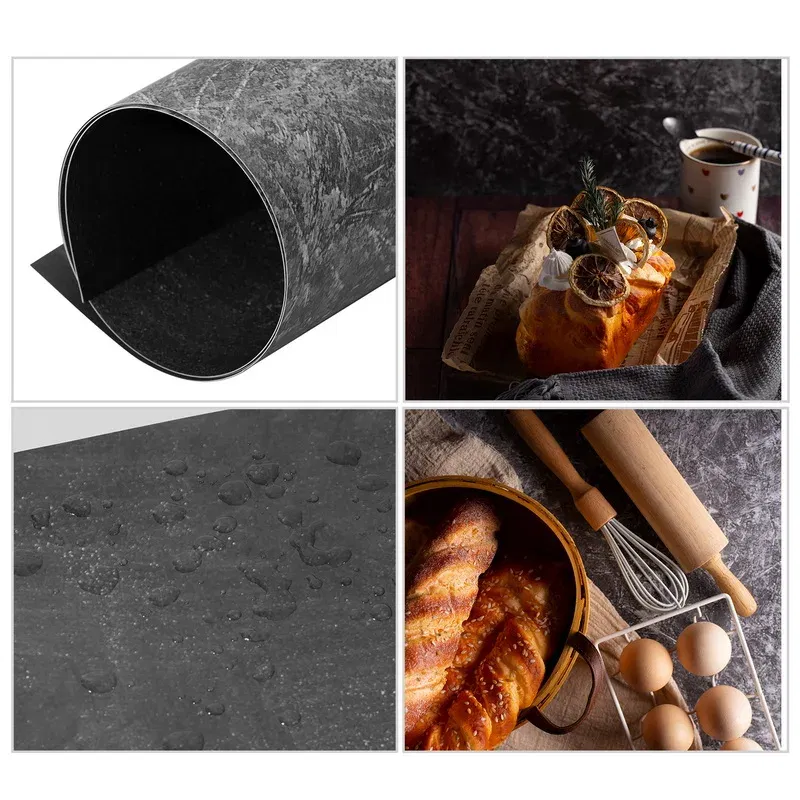 Color: Coffee, Size (mm): 150*200 - 60X90cm Double Sides PVC Background Photography Backdrop Photo Backdrops Paper Waterproof Anti-wrinkle For Food Jewelry