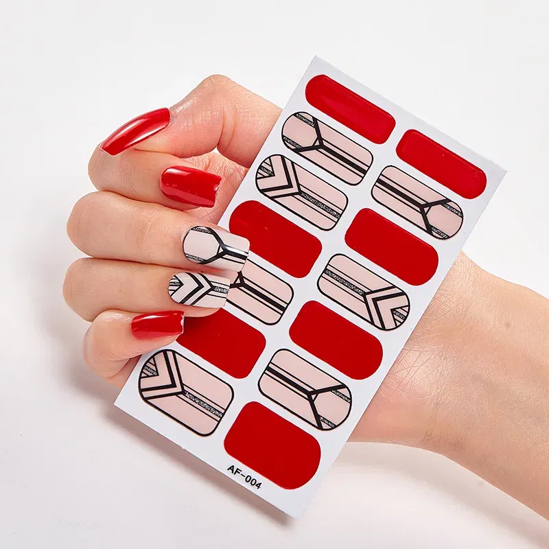 Color: Skin Color - Nail Polish Stickers Nail Wraps DIY Self Adhesive Nail Sticker Nail Accesoires Designer Nail Decals Full Cover Nail Stickers