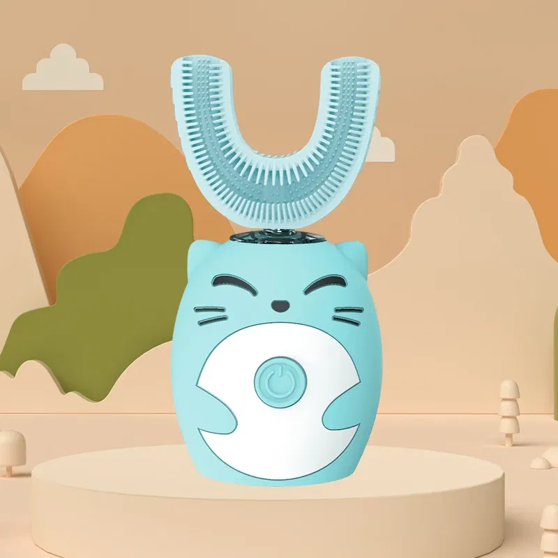 Color: MULTI, Ships From: CN - Sonic Electric Toothbrush Kids U-shaped Smart 360 Degrees Ultrasonic Tooth Brush Teeth Whitening For Children IPX7 Waterproof