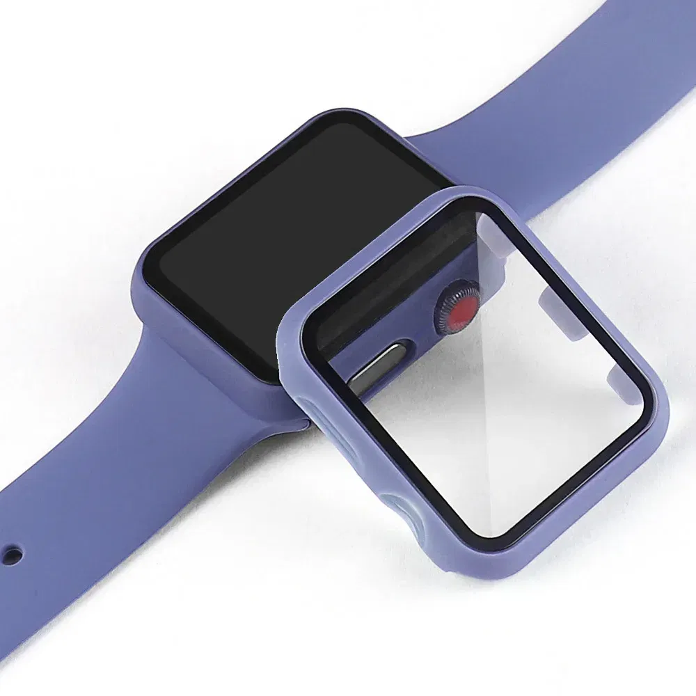 Dial Diameter: 9 inches, Color: Translucent - Tempered Glass+cover For Apple Watch 9 8 41mm 45mm 42mm 38mm PC Bumper Screen Protector Case IWatch Series 7 6 5 4 Se 44mm 40mm