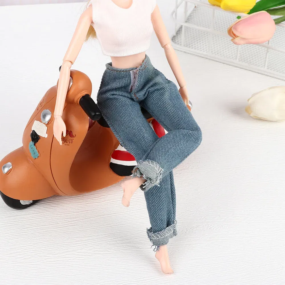 Color: Navy Blue - High Quality 1/6 Male Doll Clothes Jeans Pants For Ken Doll Trousers Boyfriend Ken Prince Male Doll Casual Wear Doll Accessories