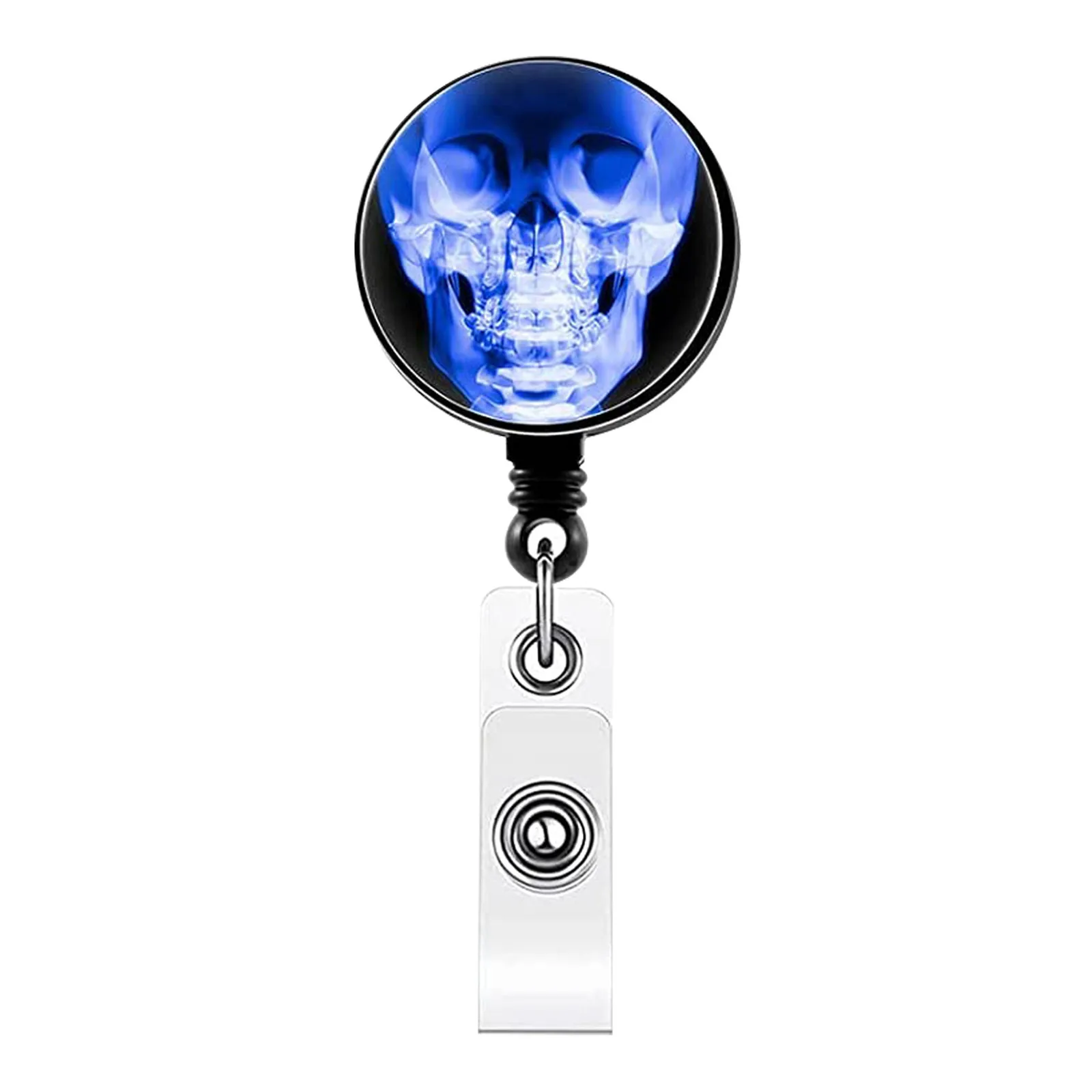 Color: black - X-Ray Badge Reel Retractable Radiology Badge Reel Holder Ct Rays Nurse Doctor Student Card Reel Clip Office Supply Recoil Badge