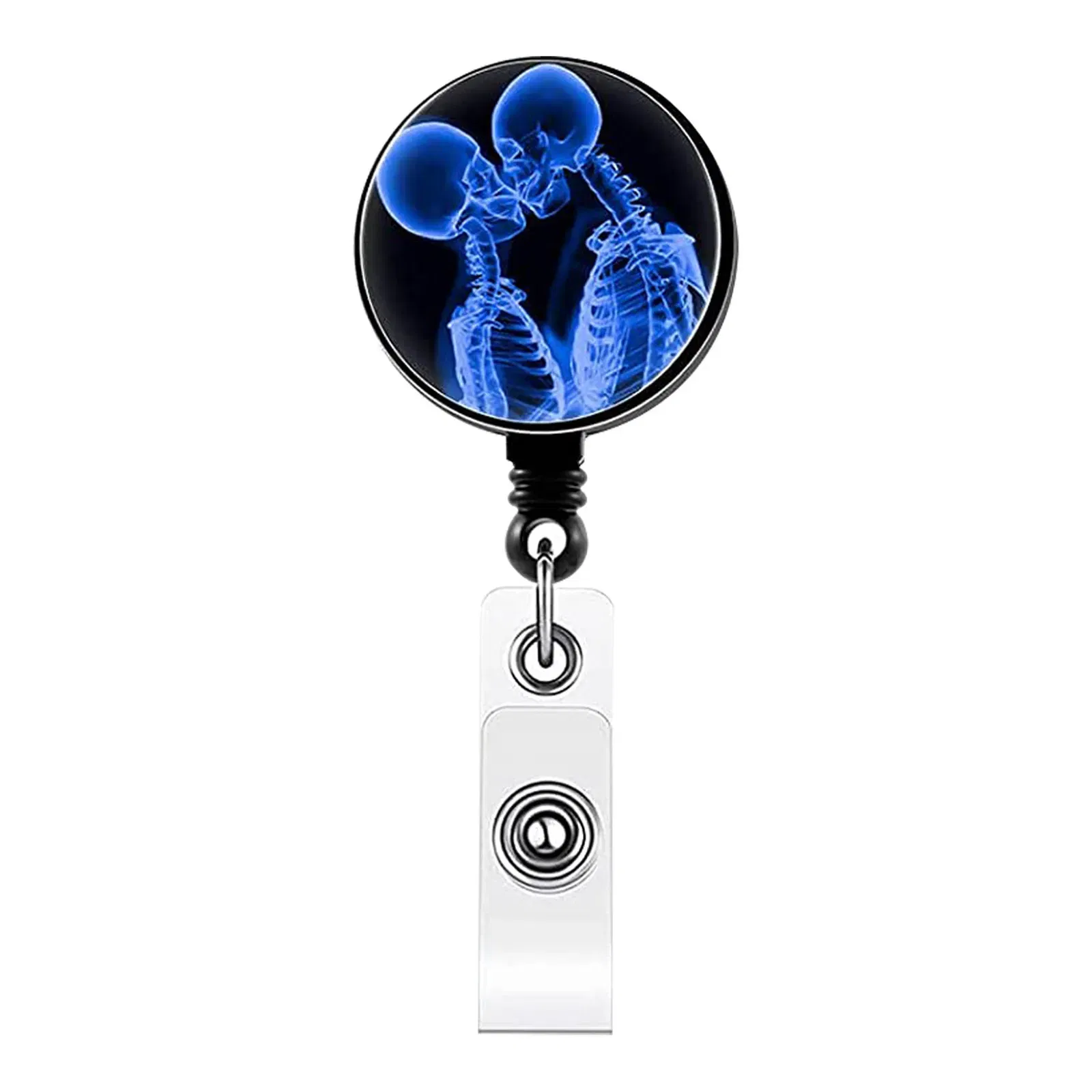 Color: black - X-Ray Badge Reel Retractable Radiology Badge Reel Holder Ct Rays Nurse Doctor Student Card Reel Clip Office Supply Recoil Badge
