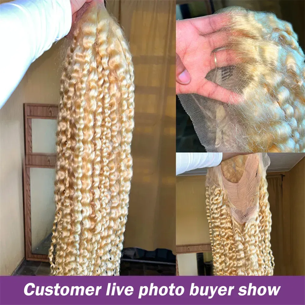 Color: #1, Ships From: CHINA, Stretched Length: 34inches, Density: 150% - 613 Blonde Curly glueless 13x6 Transparent Hd lace front wig Deep Wave human hair 36 inch Brazilian wig pre plucked for women