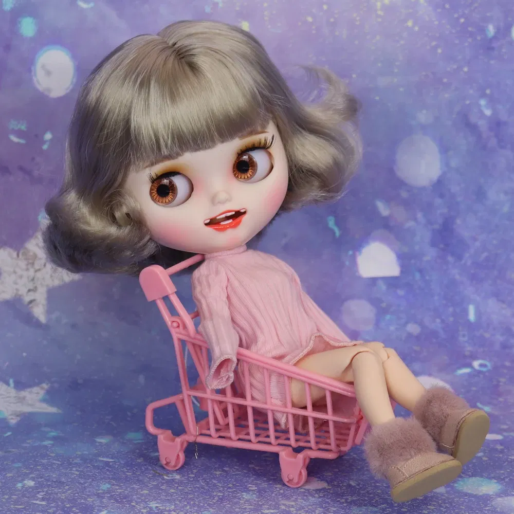 Color: WHITE - Shoes For Blyth Doll Warm Snow Boot With Fur Suitable For Rubber and Joint body