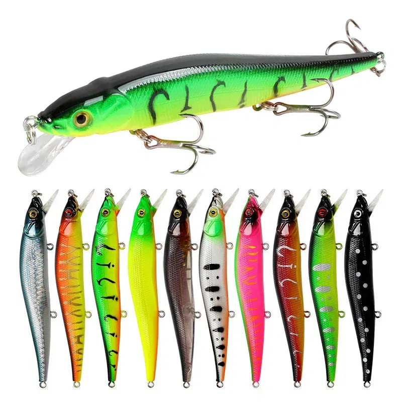 Color: Red - Fishing Lure 11.5cm/14g Artificial Bionic Swing Hard Bait Tackle 3D Eyes Hook Wobbler Carp Fishing Pesca for Bass Pike 5/10Pcs