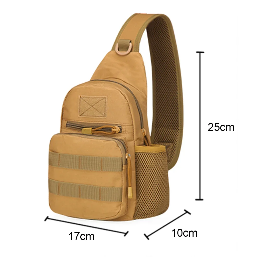 Color: black - Outdoor tactical Camouflage kettle chest bag Men's hiking backpack Nylon hunting fishing camo hiking shoulder bag
