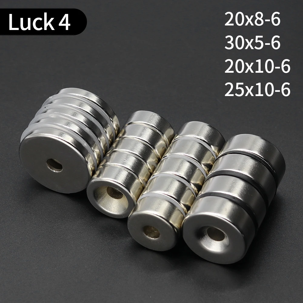 Color: Yellow, Size: 2m - Round Magnet 8/10/12/15/20/25/30mm x Hole3/4/5/6mm Neodymium Magnet N35 Permanent NdFeB Super Strong Powerful Magnets With hole