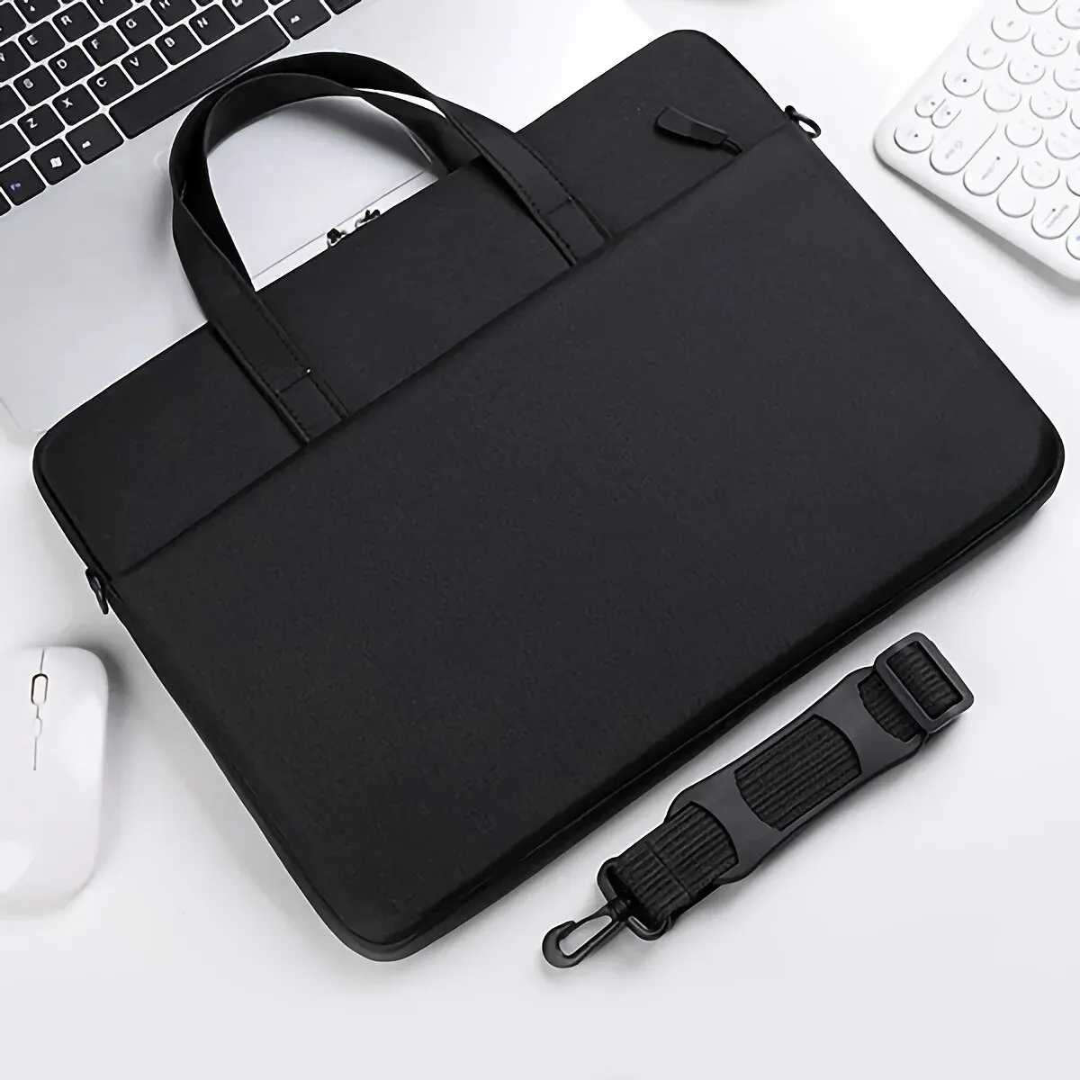 Color: Pink - 1pc Unisex Simple Portable Laptop Bag, Handbag, Shoulder Bag, Suitable For Ladies, Office Workers, Business Trip, School