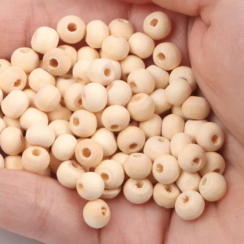 Color: PINE, Wood Diameter: 13-14cm - 2-500Pcs Natural Wooden Beads with Holes 4-30mm Round Spacer Wooden Bead Ball Loose Wood Bead Charm for DIY Handmade Accessories