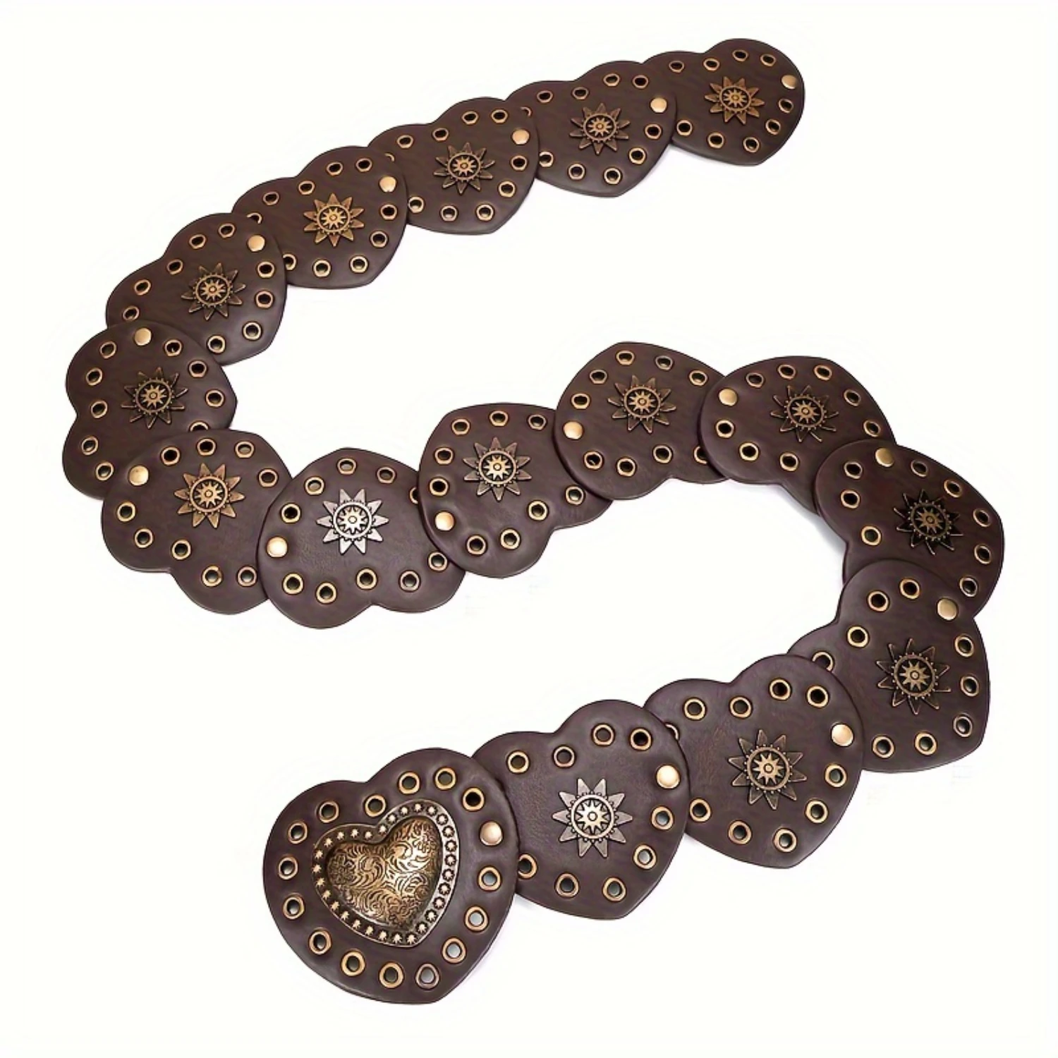 Number of Pcs: 200Pcs, Stem Length: 25mm, Ships From: CHINA - Romantic Heart Buckle Belt - Fashionable Studs & Vintage PU Leather - Wide Waistband for Women - Perfect Western Punk Valentine