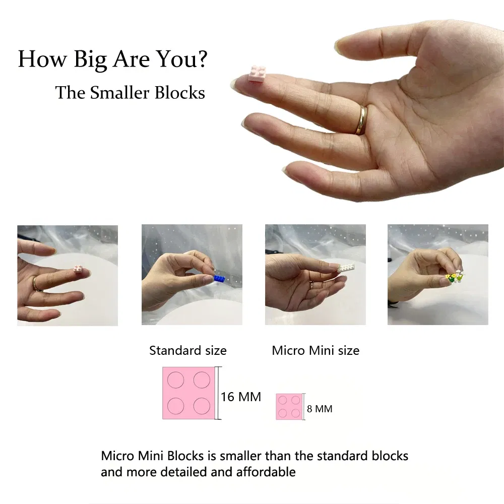 Color: WHITE, Size: S - KNEW BUILT Huge New Swan Stone Castle Micro Mini Bricks for Adults Huge Assemble Architecture Toys Kits Diamond Build Blocks