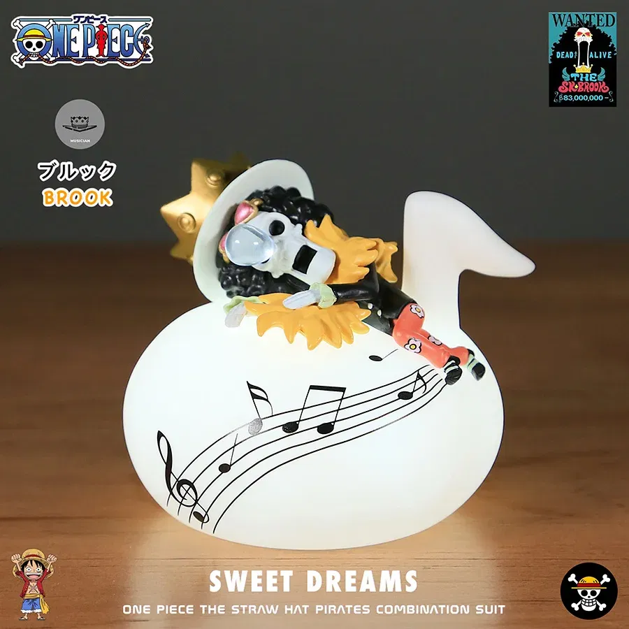 Color: black - Original One Piece Night Light Luffy Zoro Sanji Anime Figure Lamp Soft Light Bedroom Bedside LED Light Room Children Toys Gift