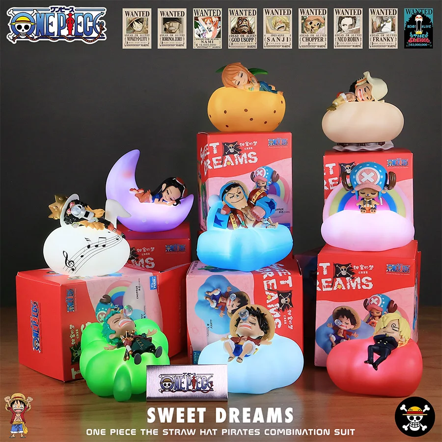 Color: black - Original One Piece Night Light Luffy Zoro Sanji Anime Figure Lamp Soft Light Bedroom Bedside LED Light Room Children Toys Gift