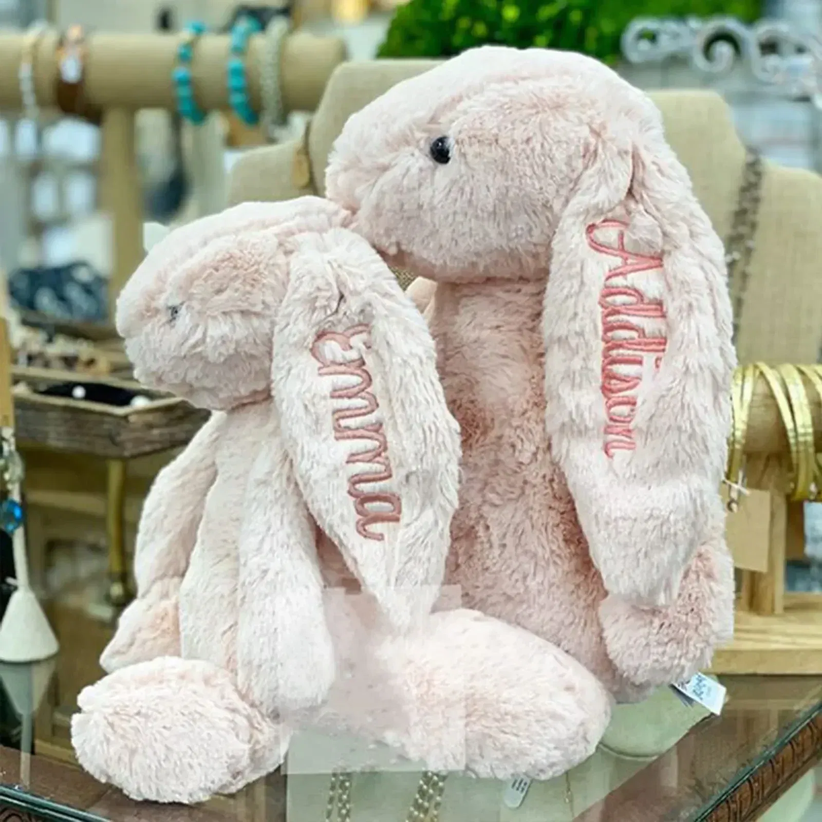 Color: Red, Ships From: CN, Height: 31cm-50cm - Personalied Baby Gifts Embroidered Plush Bunny Toys with Kids Customized Name First Easter Boys Girls Birthday Gifts Children