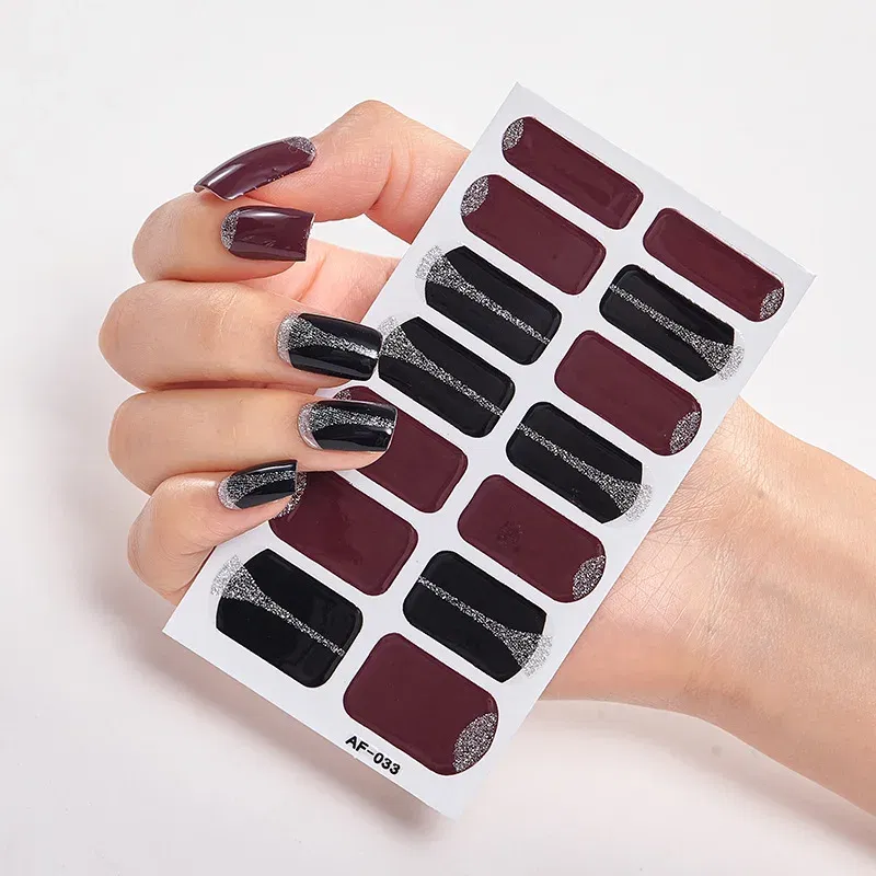 Color: GRAY - Designer Nail Decals Sticker For Nails Foil Nail Art Stickers 2020 Fashion Nail Minimalist Design Minimalist Design