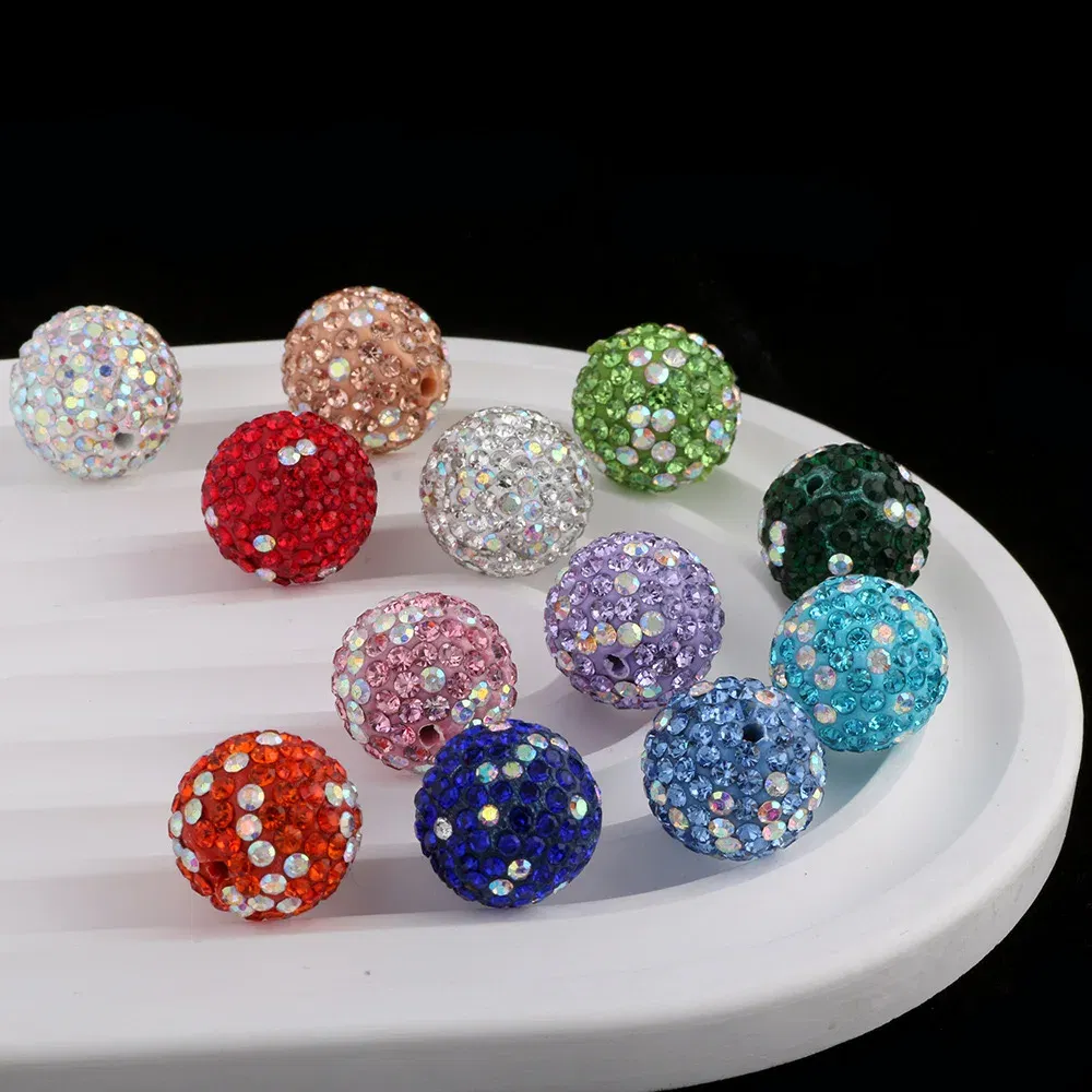 Color: PURPLE, Item Diameter: 2mm - 16mm Colorful Ceramic Clay Ball Scattered Beads Diy Mobile Phone Chain Necklace Bracelet Accessories