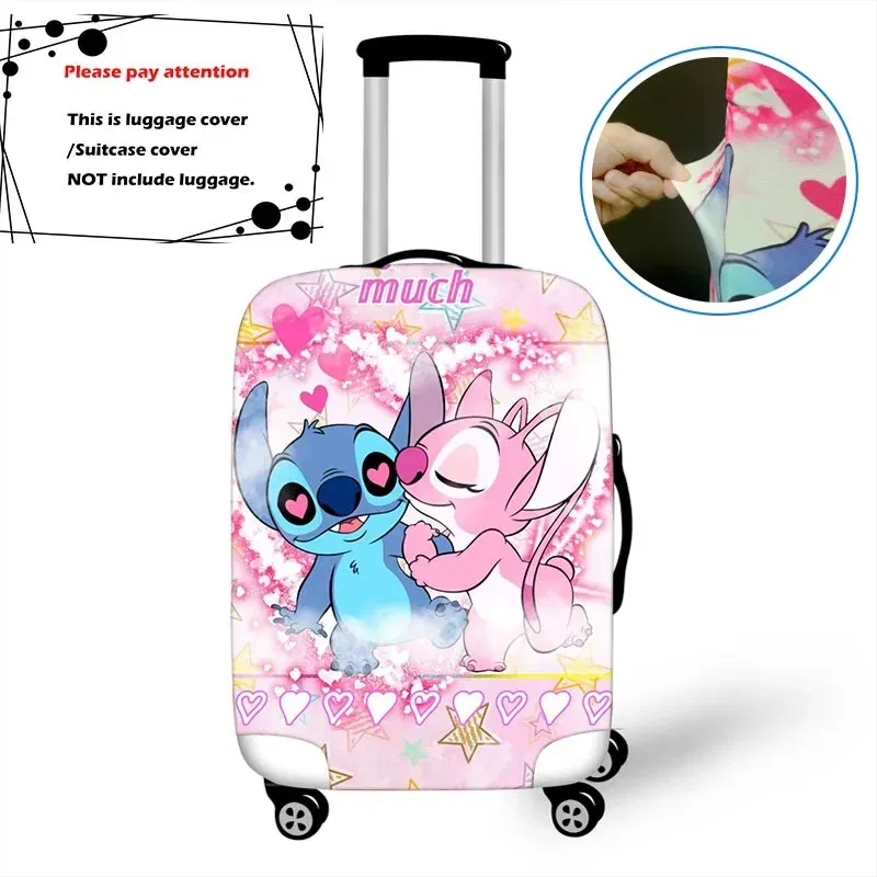 Color: GRAY, Size: S - Lilo Stitch Elastic Luggage Protective Cover Trolley Suitcase Dust Bag Case Cartoon Travel Accessories