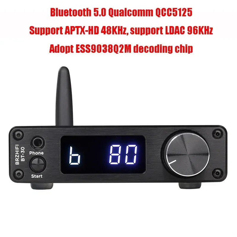 Color: Black - Flagship HD Bluetooth 5.1 Decoder Audio Receiver ESS9038 Lossless Decoding Supports LDAC APTX-HD HD Format High-power Amp