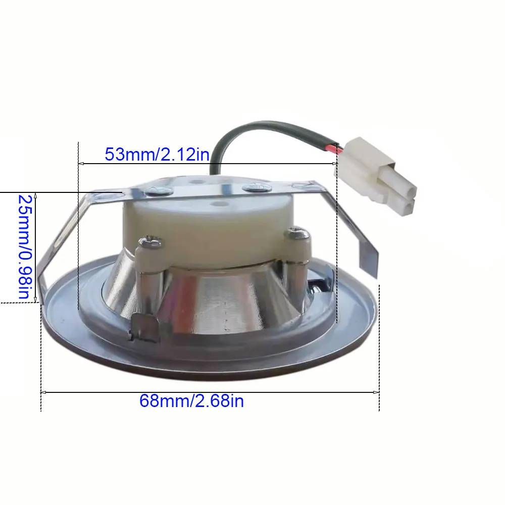 Emitting Color: Warm White, Support Dimmer: No - 1-Set 68mm Range Hood Stove Light 2 1/8in Hole 1.5W LED Smoke Fan Light Kitchen Cabinet Hood Light 20W Halogen Bulb Equivalent