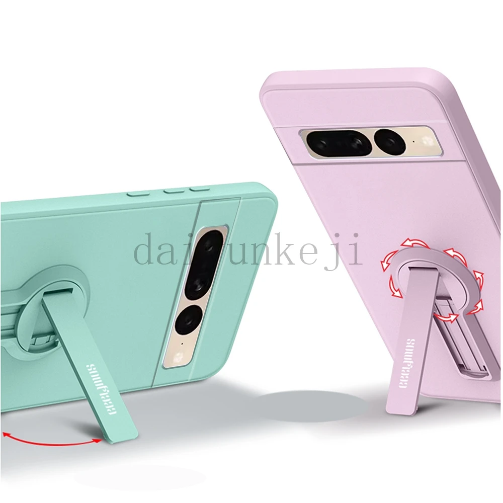 Color: Blue, Material: POLYESTER - Phone Case For Google Pixel 7 8 6 5 9 Pro XL Pixel 7A 6A 5A 8A 9A Soft Cover Silicone Case with Holder Stand Bracket Lanyard